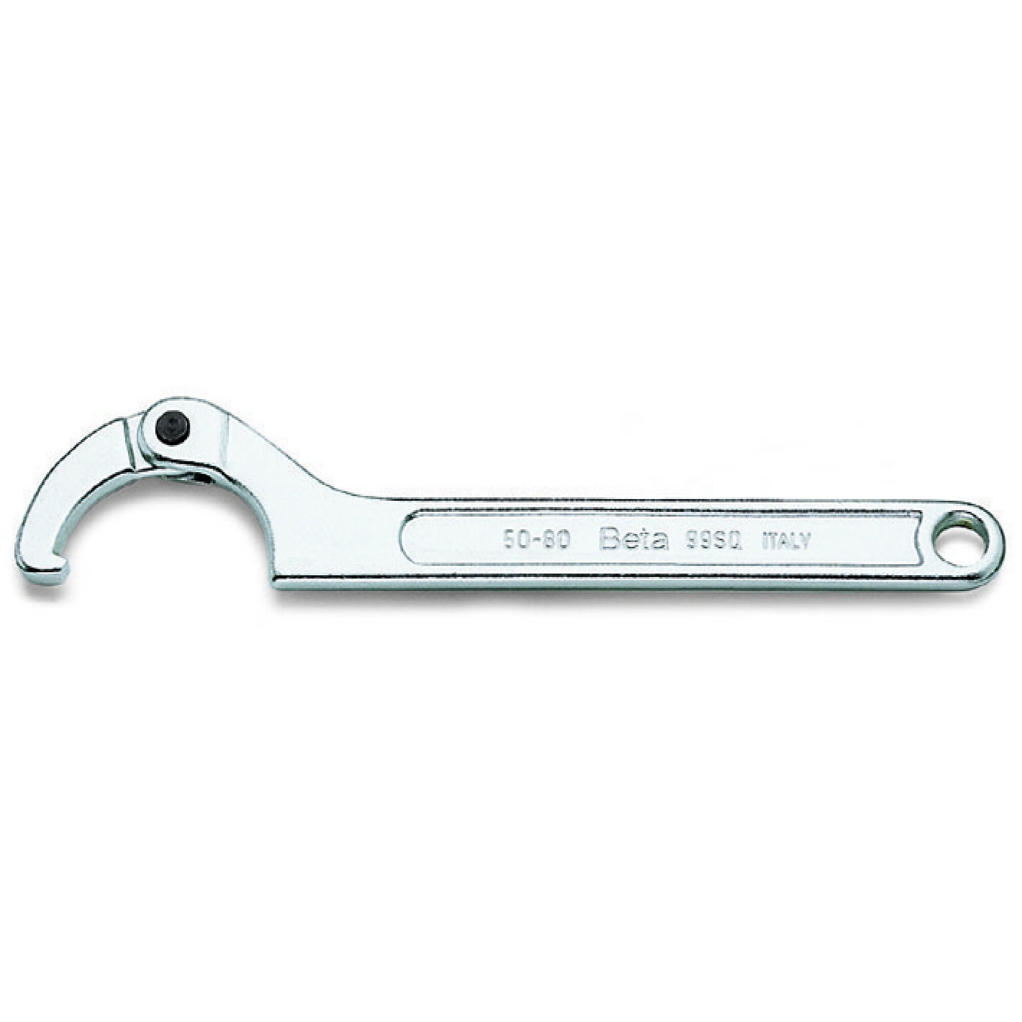Beta Adjustable Hook Spanner Wrench with Square Nose — 35-50mm, Chrome-Plated, Model# 99SQ 35-50